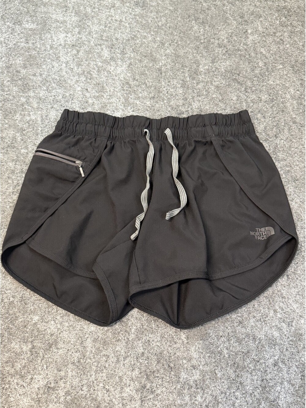 The North Face Women's Running Shorts Black Drawstring Zip Pocket Size S/P